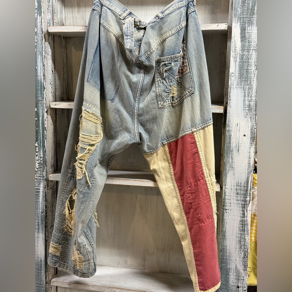 NWT Magnolia Pearl Cotton Denim Americana Miner Pants 303
